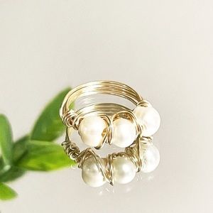 Freshwater pearl wrap ring
